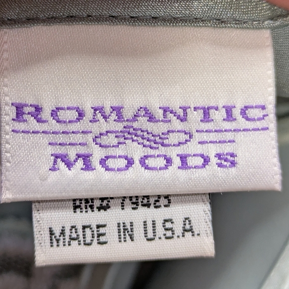 Vintage Romantic Moods Light Blue Satin Lace V Neck Lingerie Nightgown M - Picture 6 of 8